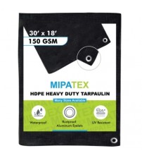 Mipatex Tarpaulin / Tirpal 30 Feet x 18 Feet 150 GSM (Black)